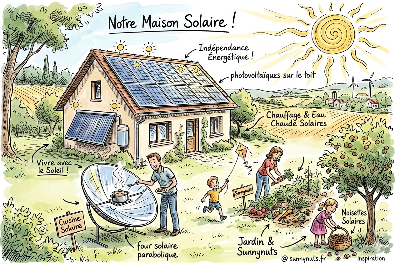Équipe avec panneaux solaires autoconstruits