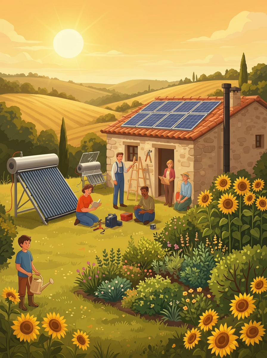 Illustration du projet : énergie solaire en autoconstruction dans le Sud-Ouest